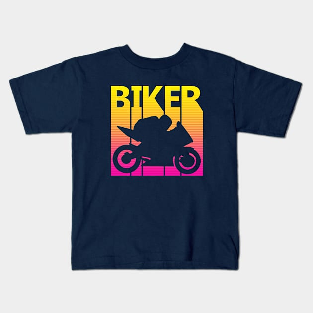 Vintage Retro Biker Kids T-Shirt by GWENT